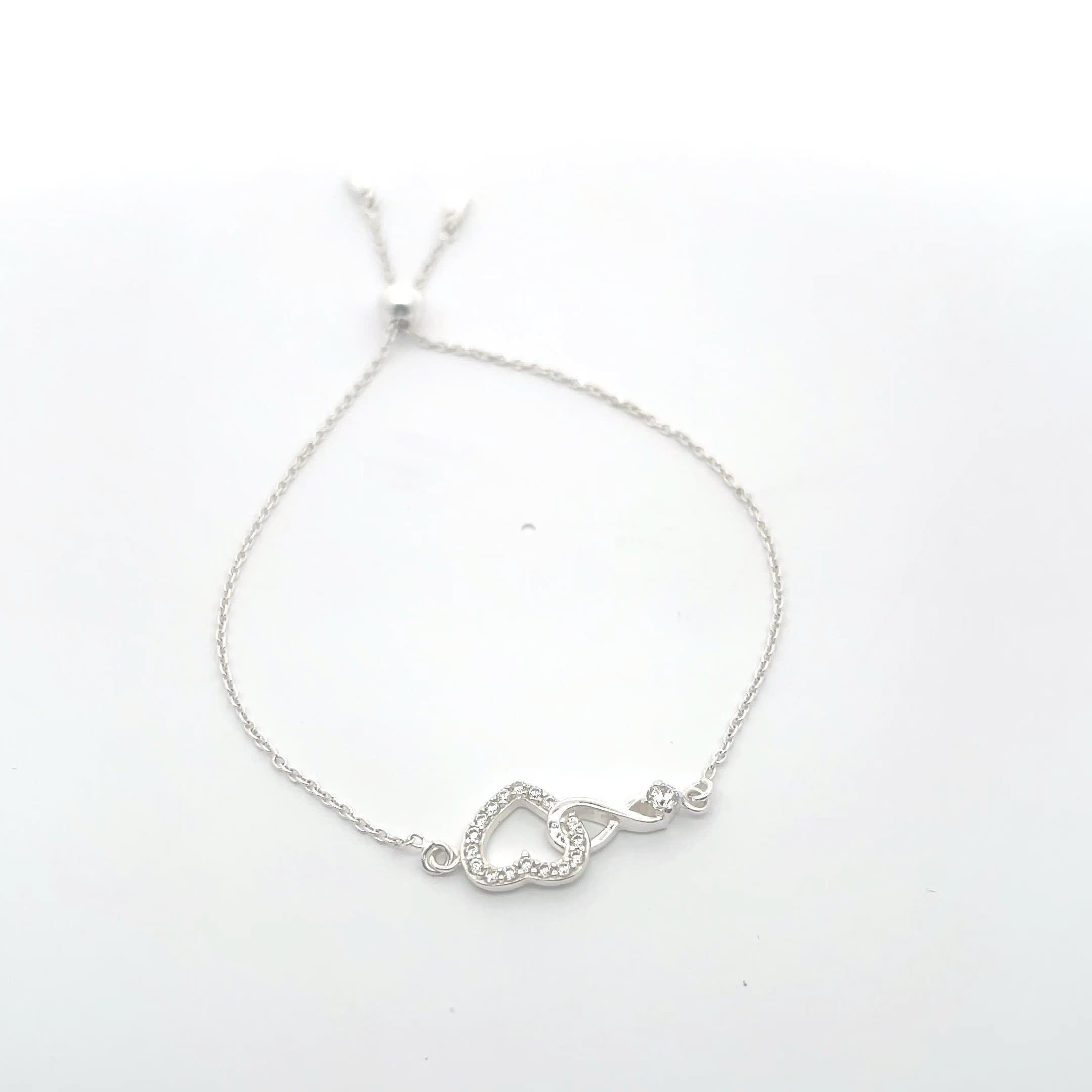 Heart infinity adjustable bracelet